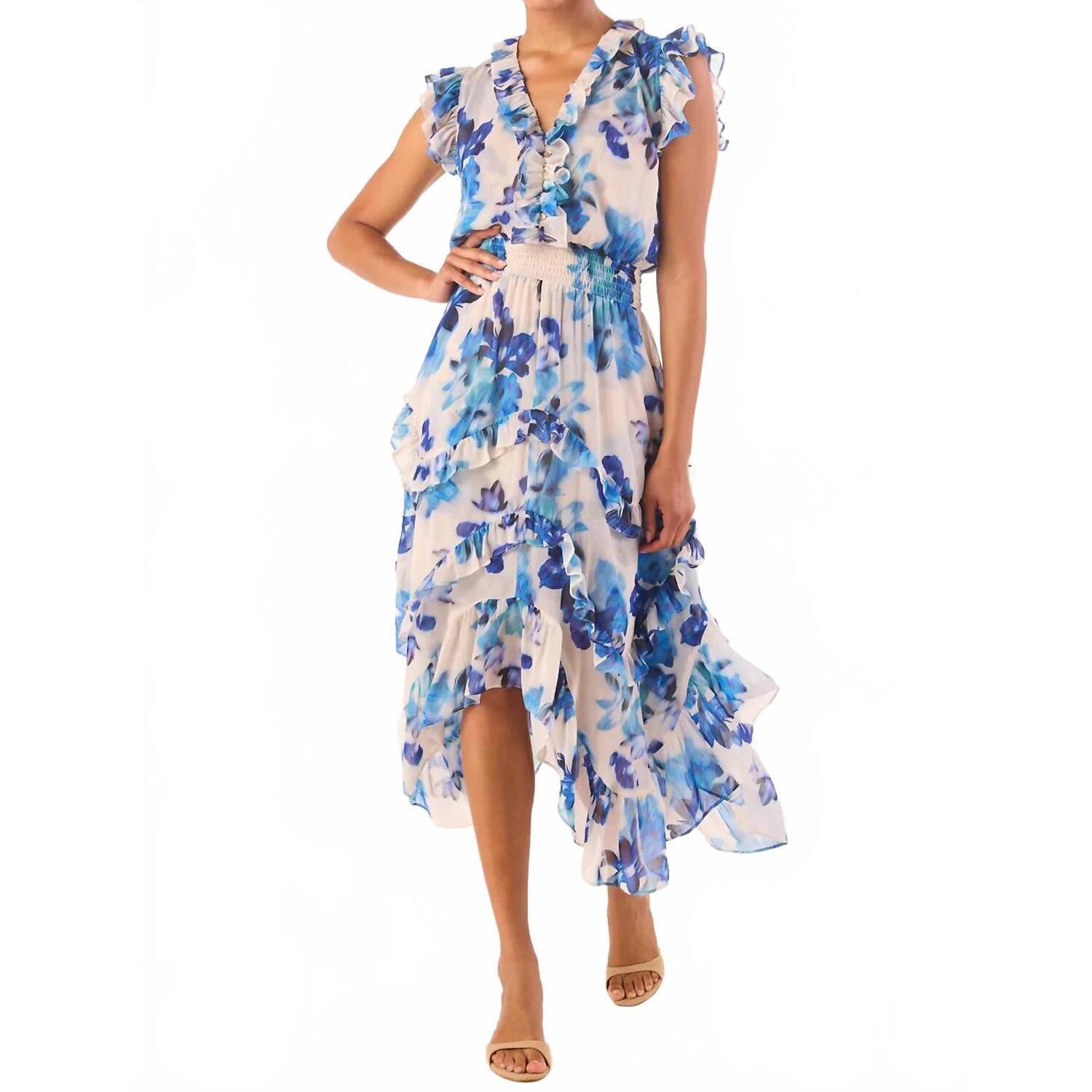 New Misa Los Angeles Dakota Dress In Blurred Bouquet